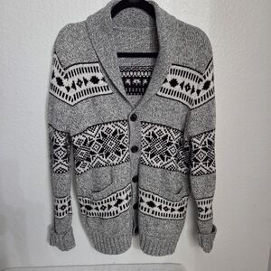 Old Navy Fair Isle shawl collar button-up cardigan sweater Men's Size Large